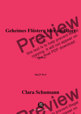 page one of Clara Schumann-Geheimes Flüstern hier und dort,Op.23 No.3,in D flat Major 