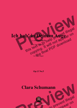 page one of Clara Schumann-Ich hab' in Deinem Auge,Op.13 No.5,in A flat Major 