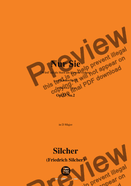 page one of Silcher-Nur Sie,Op.33 No.2,in D Major 