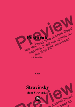 page one of Stravinsky-Pastorale(1910),in F sharp Major 