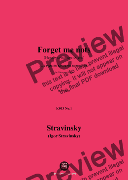 page one of Stravinsky-Forget me nots,K013 No.1,in C Major 