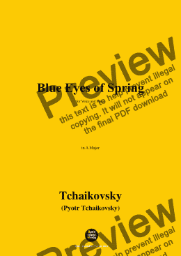 page one of Tchaikovsky-Blue Eyes of Spring,in A Major 