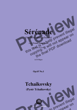 page one of Tchaikovsky-Sérénade,Op.65 No.1,in D Major 