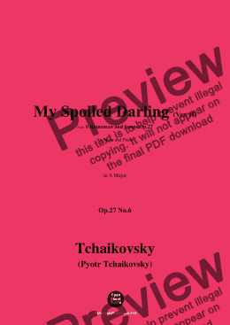 page one of Tchaikovsky-My Spoiled Darling(Ver. II),in A Major 