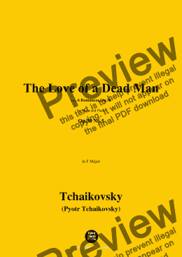 page one of Tchaikovsky-The Love of a Dead Man,in F Major 