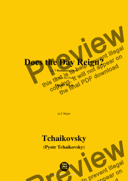 page one of Tchaikovsky-Does the Day Reign? in E Major 