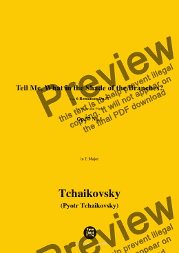 page one of Tchaikovsky-Tell Me,What in the Shade of the Branches?,in E Major 