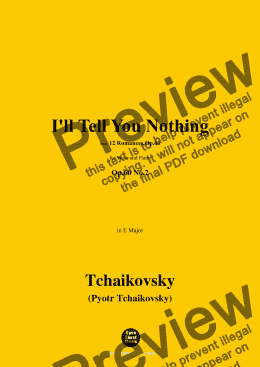 page one of Tchaikovsky-I'll Tell You Nothing,in E Major,Op.60 No.2 