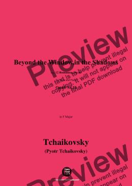 page one of Tchaikovsky-Beyond the Window,in the Shadows,in F Major, 