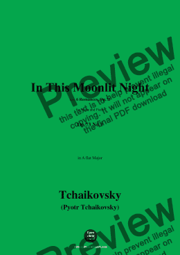 page one of Tchaikovsky-In This Moonlit Night,in A flat Major 