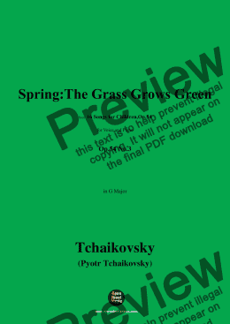 page one of Tchaikovsky-Spring:The Grass Grows Green,in G Major,Op.54 No.3