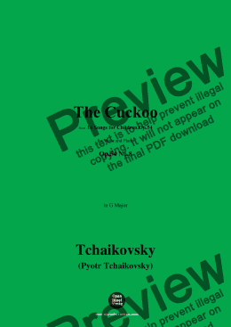 page one of Tchaikovsky-The Cuckoo,in G Major,Op.54 No.8 