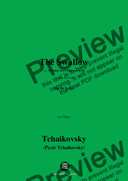 page one of Tchaikovsky-The Swallow,in G Major,Op.54 No.15 