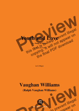 page one of Vaughan Williams-Youth and Love,in G Major 