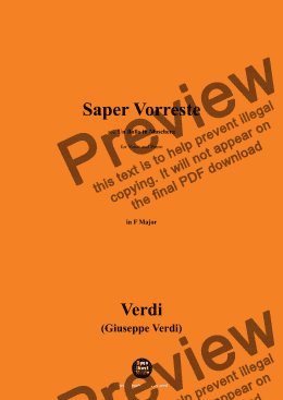 page one of Verdi-Saper Vorreste,in F Major 