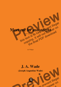 page one of J. A. Wade-Meet me by moonlight,in F Major 