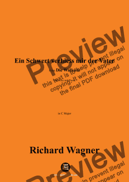 page one of R. Wagner-Ein Schwert verhiess mir der Vater,in C Major 