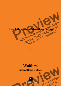 page one of Walthew-The Gleaner's Slumber Song,in F Major 