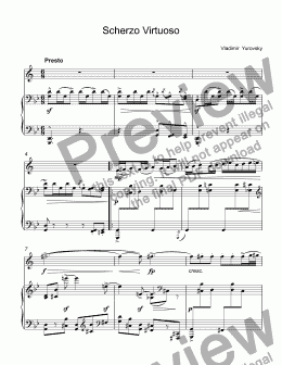 page one of Yurovsky, Vladimir - Scherzo Virtuoso for trumpet Bb & piano