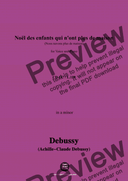 page one of Debussy-Noël des enfants qui n'ont plus de maison,in a minor 