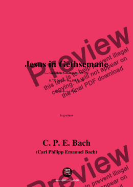 page one of C. P. E. Bach-Jesus in Gethsemane,in g minor 