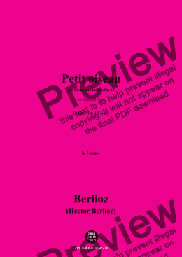 page one of Berlioz-Petit oiseau,H 126,in f minor