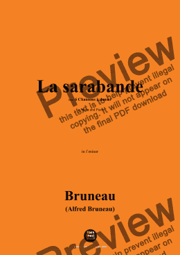 page one of Alfred Bruneau-La sarabande,in f minor