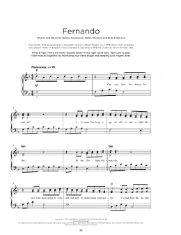 page one of Fernando (Really Easy Piano)