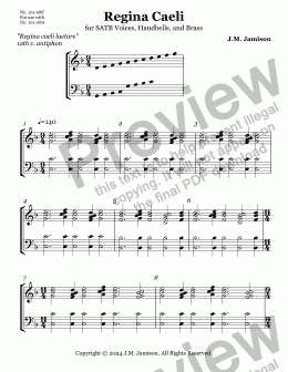 page one of Regina Caeli (Handbell part)