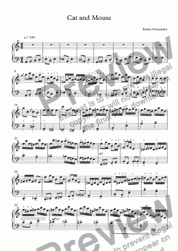 page one of Cat and Mouse- Solo Piano