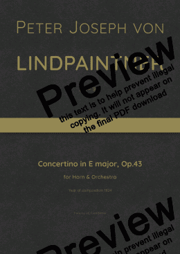 page one of Lindpaintner - Concertino in E major, Op.43