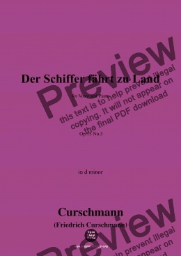 page one of Curschmann-Der Schiffer fährt zu Land,Op.15 No.3,in d minor