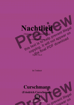 page one of Curschmann-Nachtlied(Vergangen ist der liehte Tag),Op.23 No.4,in f minor