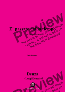 page one of Denza-E' passato chillo tiempo!,in a flat minor