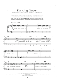 page one of Dancing Queen (Really Easy Piano)