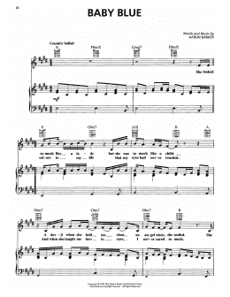 page one of Baby Blue (Piano, Vocal & Guitar Chords (Right-Hand Melody))