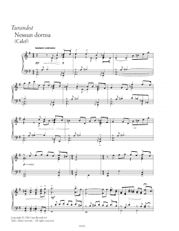 page one of Nessun dorma (Piano Solo)