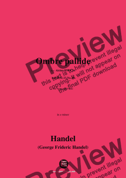 page one of Handel-Ombre pallide(HWV 34,Act II,Sc.13,No.28),in e minor