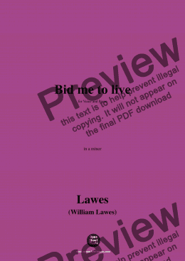 page one of W. Lawes-Bid me to live,in a minor