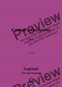 page one of Legrenzi-Cantate e canzonette,Op.12,in c minor