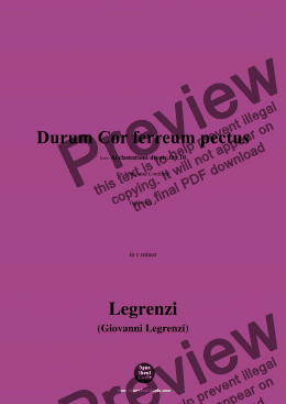 page one of Legrenzi-Durum Cor ferreum pectus,Op.10 No.3,in c minor