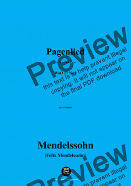 page one of F. Mendelssohn-Pagenlied,WoO 17 No.2,in a minor