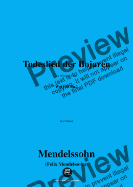 page one of F. Mendelssohn-Todeslied der Bojaren,WoO 18 No.2,in e minor