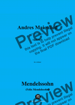 page one of F. Mendelssohn-Andres Maienlied,Op.8 No.8 in e minor