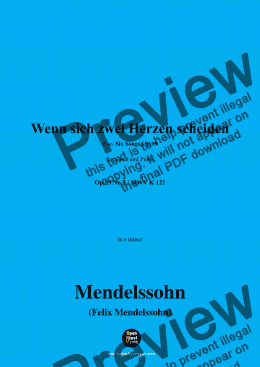 page one of F. Mendelssohn-Fahrwohl(Wenn sich zwei Herzen scheiden),Op.99 No.5,in e minor