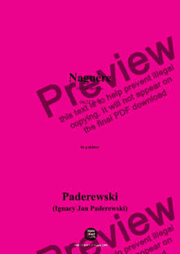 page one of Paderewski-Naguère(1904),Op.22 No.4,in g minor