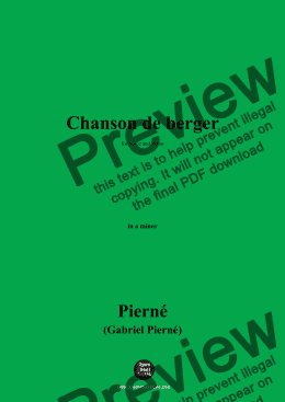 page one of G. Pierné-Chanson de berger ,in a minor