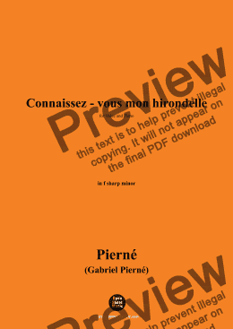 page one of G. Pierné-Connaissez-vous mon hirondelle,in f sharp minor