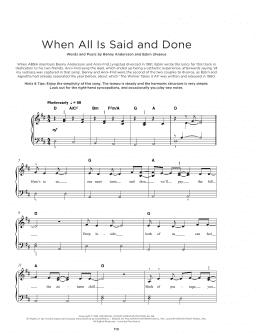 page one of When All Is Said And Done (Really Easy Piano)