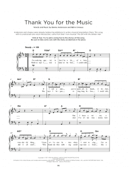 page one of Thank You For The Music (Really Easy Piano)